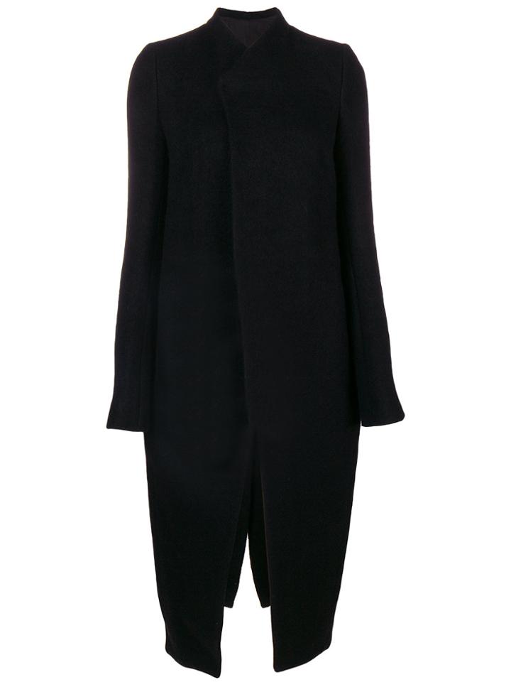Rick Owens Wrap Front Coat - Black