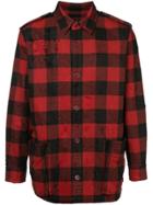 Roar Distressed Checked Jacket - Red