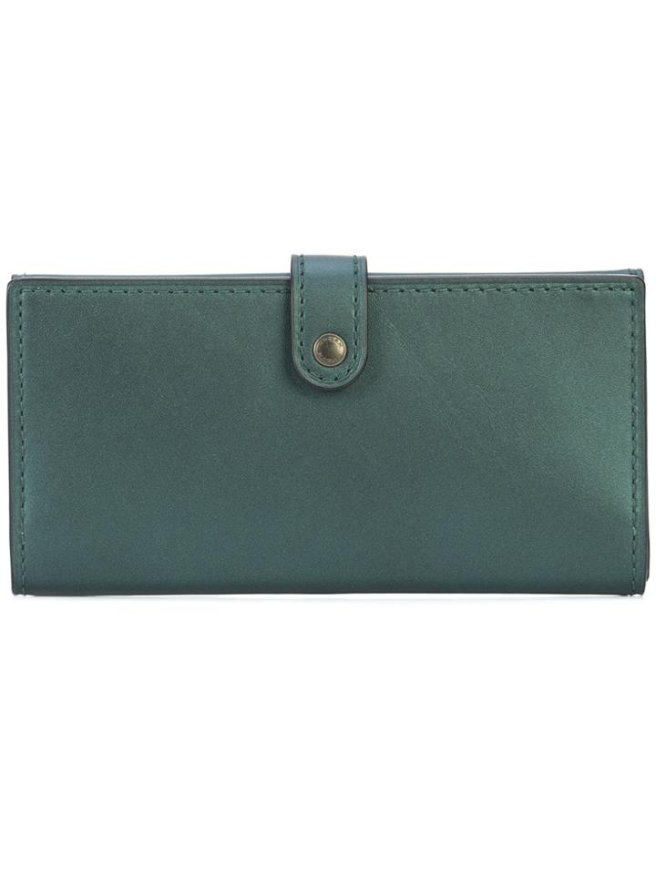 Coach Trifold Metallic Wallet - Green