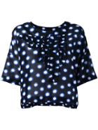 Boutique Moschino Dots Print Shift Blouse, Women's, Size: 38, Black, Cotton/silk