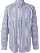 Etro Striped Button Down Shirt, Men's, Size: 43, Blue, Cotton