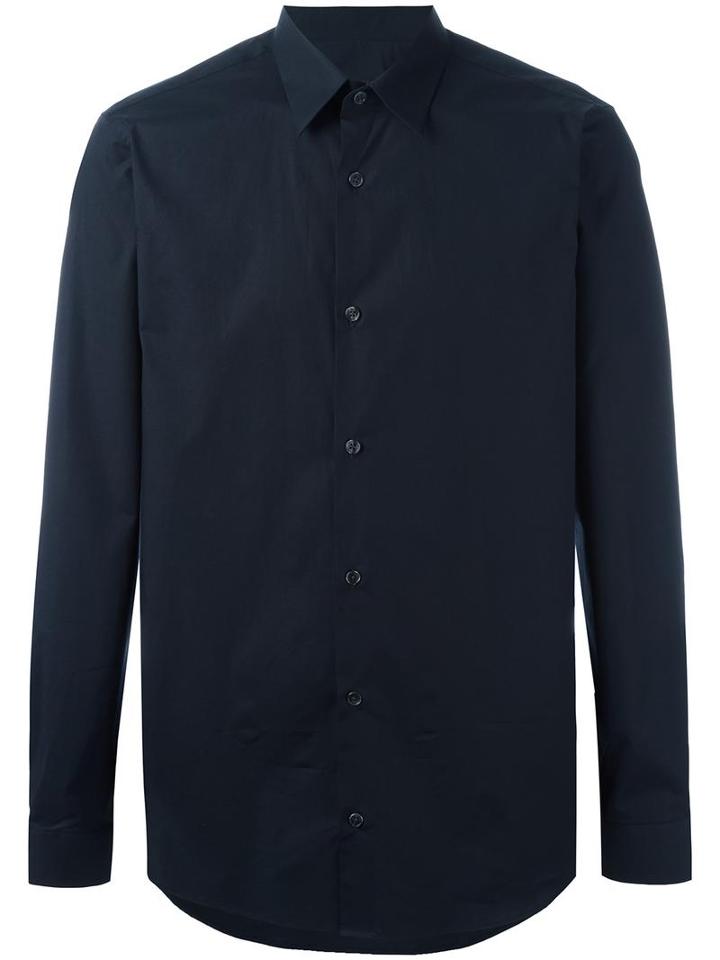 Z Zegna Classic Shirt, Men's, Size: 39, Blue, Cotton/spandex/elastane