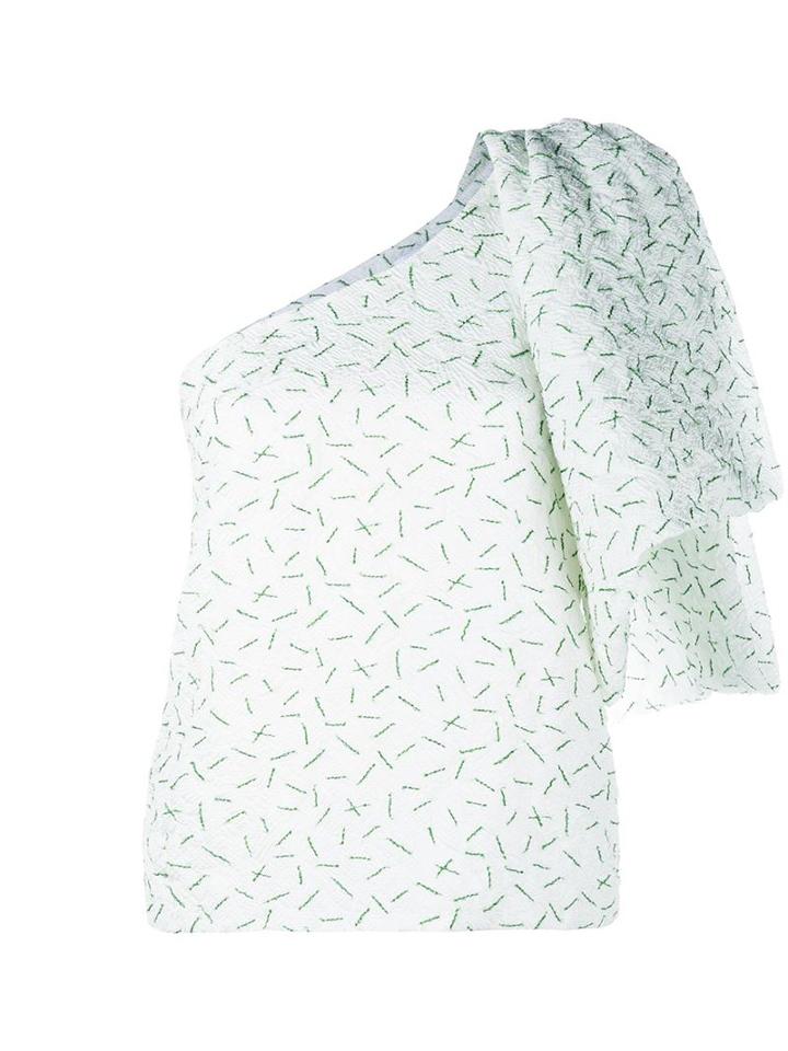 Rosie Assoulin Hustle & Bustle Embroidered Asymmetric Top