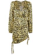 Laneus Leopard Print Dress - Yellow