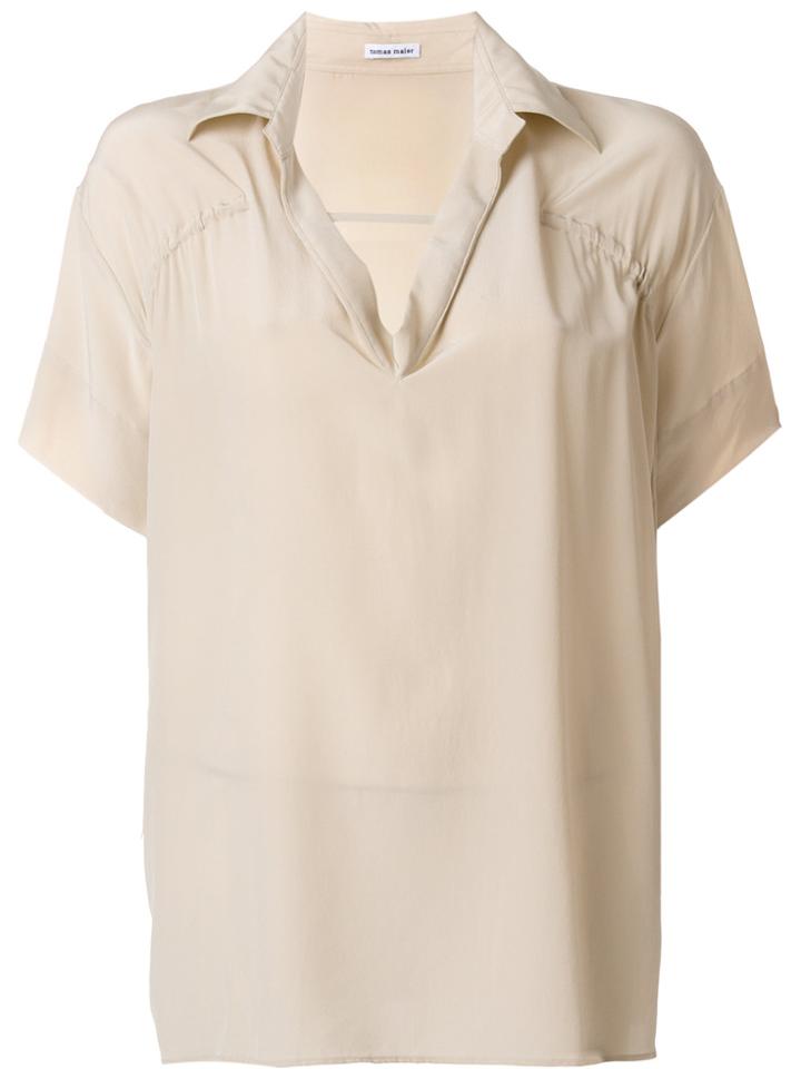 Tomas Maier Classic Shift Blouse - Nude & Neutrals