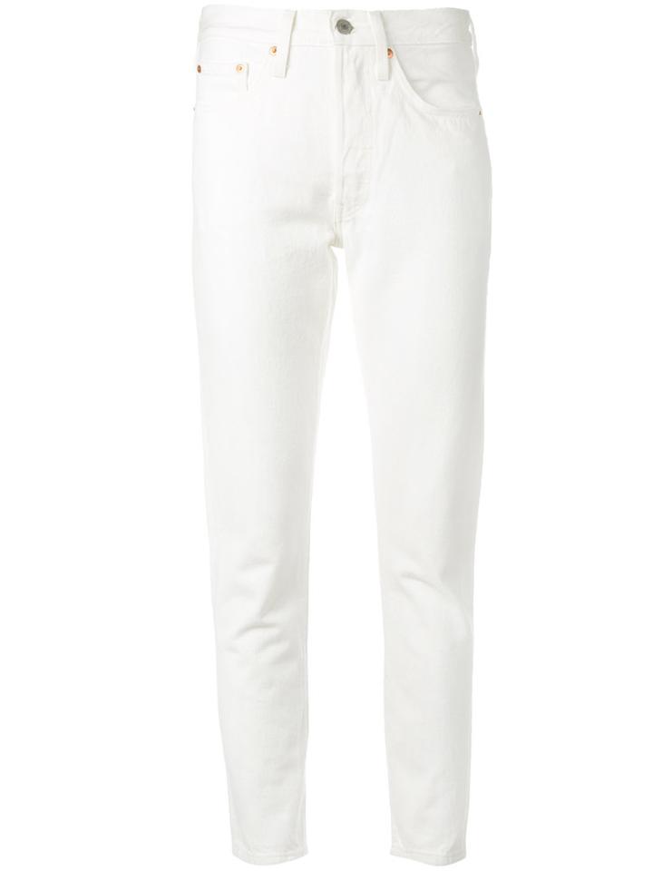 Levi's Straight Jeans, Women's, Size: 27, White, Cotton