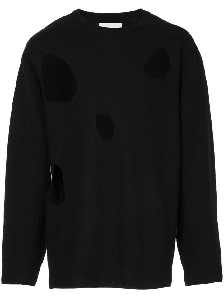 Yoshiokubo Cut Out Holes Jumper - Black