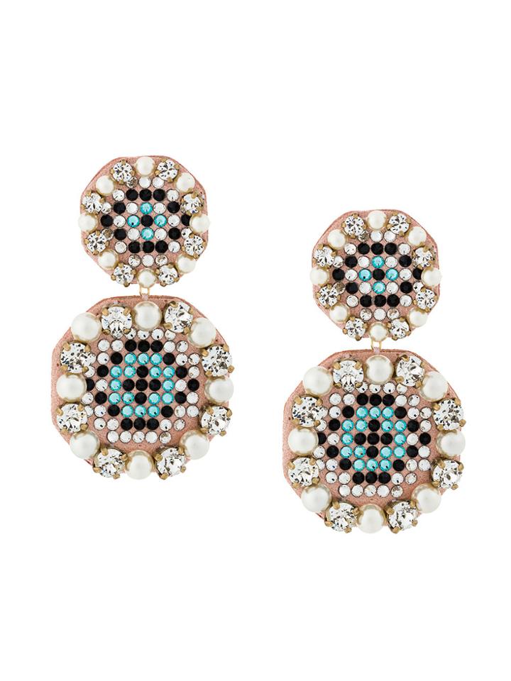 Shourouk Eye Pendant Earrings - Nude & Neutrals