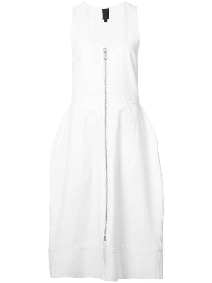 Vera Wang V-neck Bell Dress, Women's, Size: 2, White, Cotton/nylon/wool