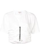 Natasha Zinko Cropped Zip T-shirt - White