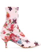 Strategia Floral Print Sock Boots - Pink & Purple