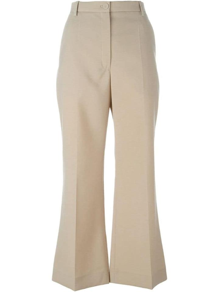 Nina Ricci Cropped Flared Trousers - Neutrals