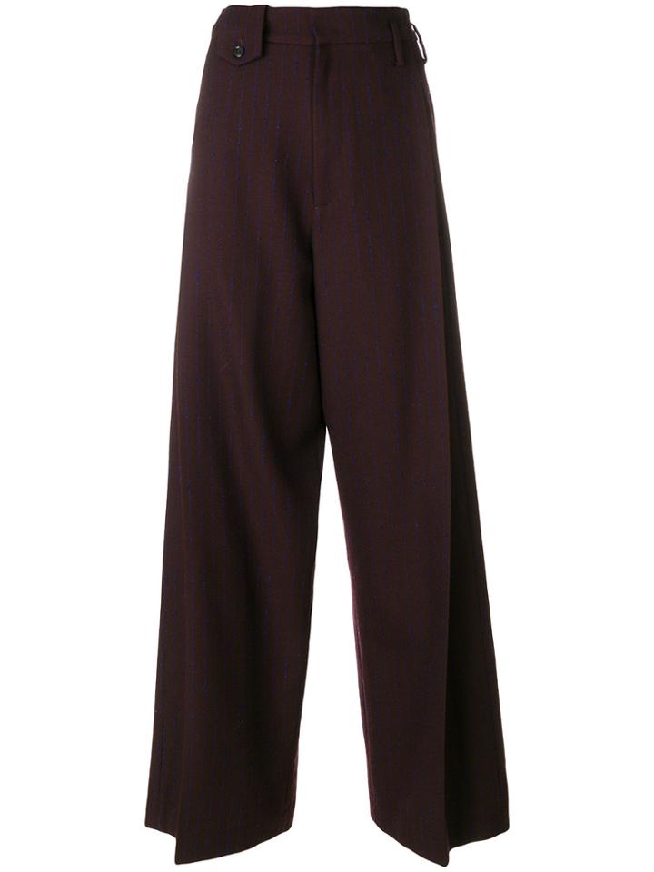 Golden Goose Deluxe Brand Pinstripe Wide Leg Trousers - Red
