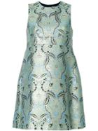 Msgm Jacquard Flared Dress - Blue