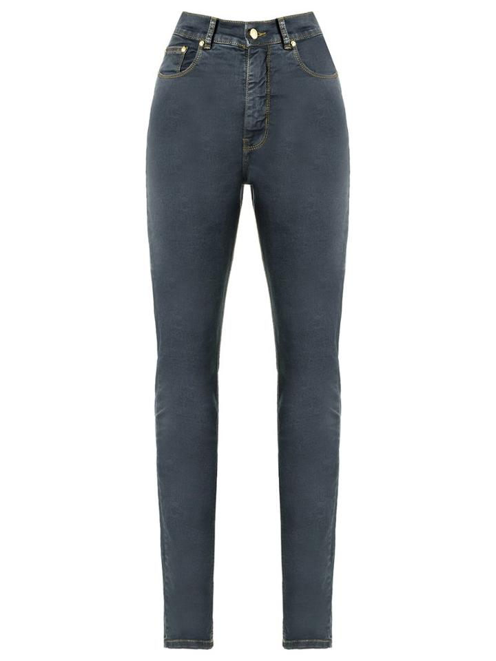 Amapô High Waist Skinny Jeans, Women's, Size: 38, Grey, Cotton/elastodiene