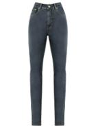 Amapô High Waist Skinny Jeans, Women's, Size: 38, Grey, Cotton/elastodiene