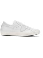 Philippe Model Distressed Lace-up Sneakers - White
