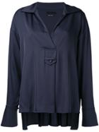 Aula V-neck Blouse - Blue