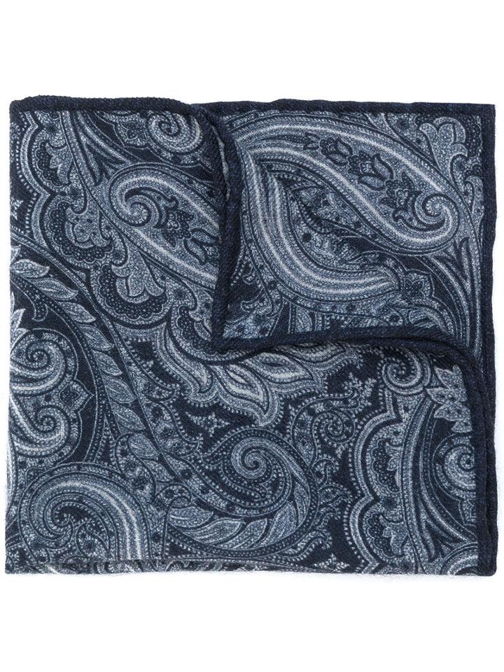 Eleventy - Printed Scarf - Men - Wool - One Size, Blue, Wool