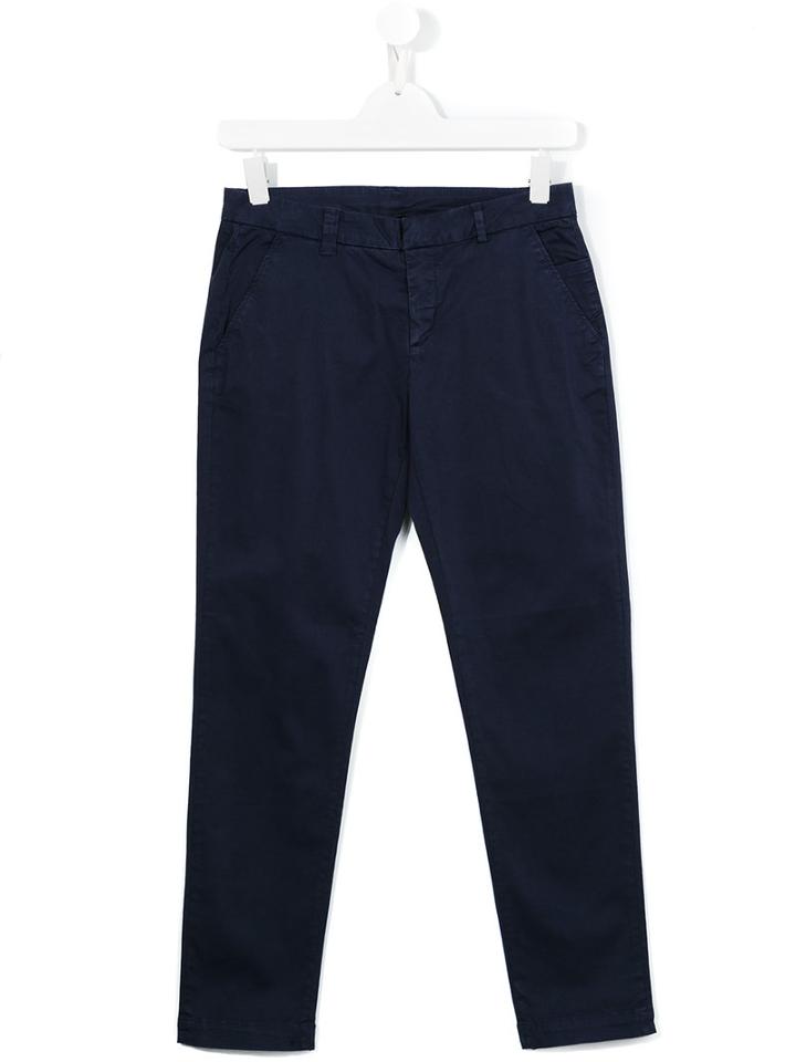 Dondup Kids - Classic Chinos - Kids - Cotton/elastodiene - 14 Yrs, Boy's, Blue