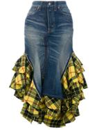 Junya Watanabe Comme Des Garçons Ruffled Denim Skirt - Blue