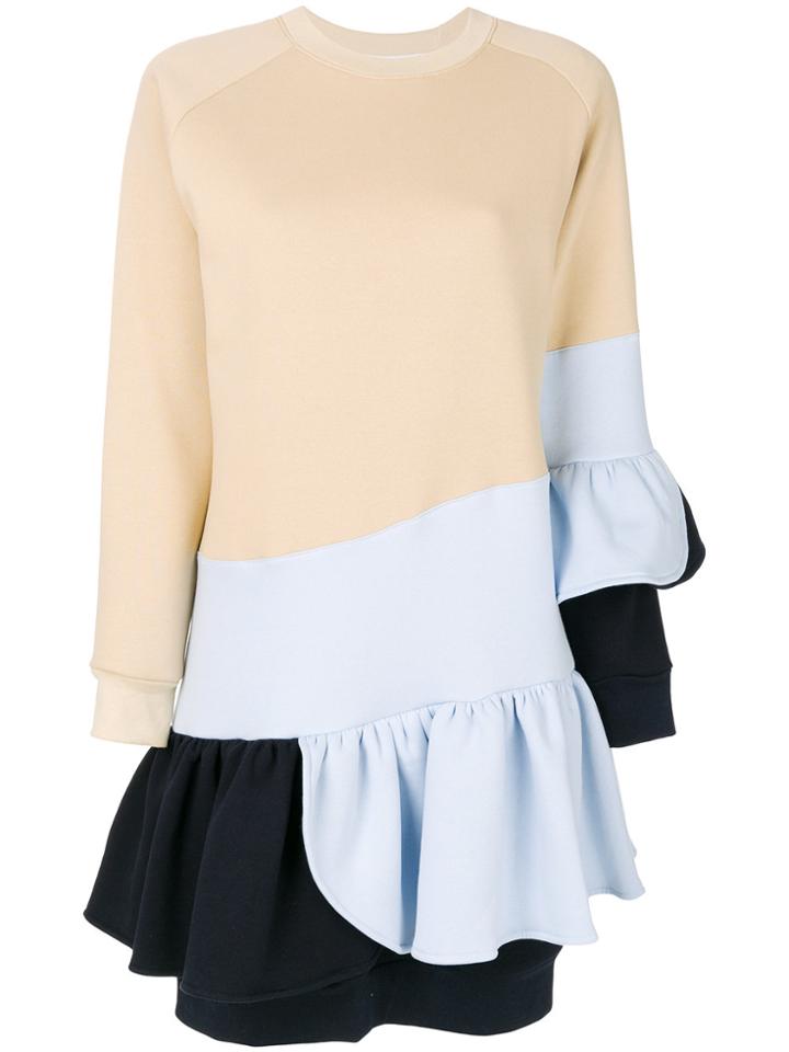 Ioana Ciolacu Colour-block Frill Dress - Nude & Neutrals