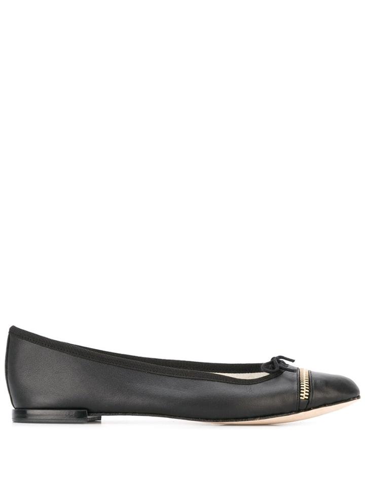 Repetto Zip Detail Ballerinas - Black