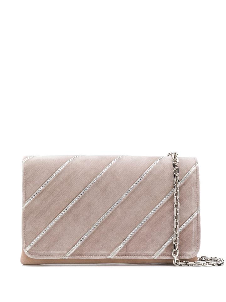 Casadei Diagonal Stud Shoulder Bag - Neutrals