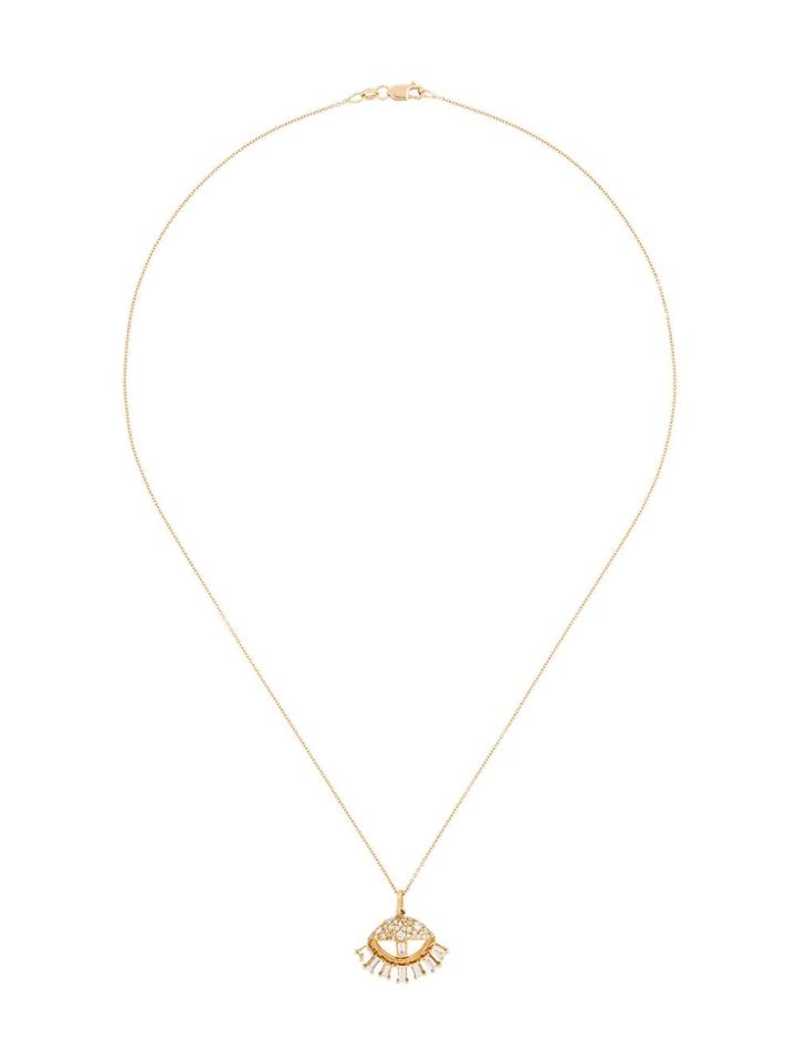 Ileana Makri 18kt Yellow Gold Baguette Sleepy Eye Diamond Pendant