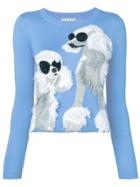 Alice+olivia Dog Embroidered Sweater - Blue