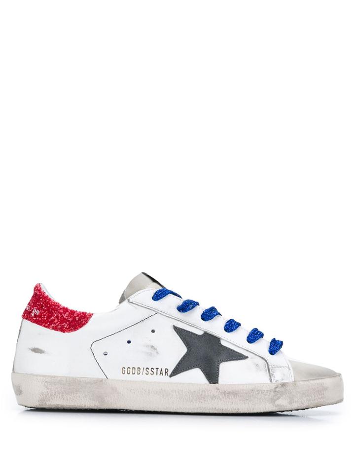 Golden Goose Deluxe Brand American Flag Low Top Trainers - White