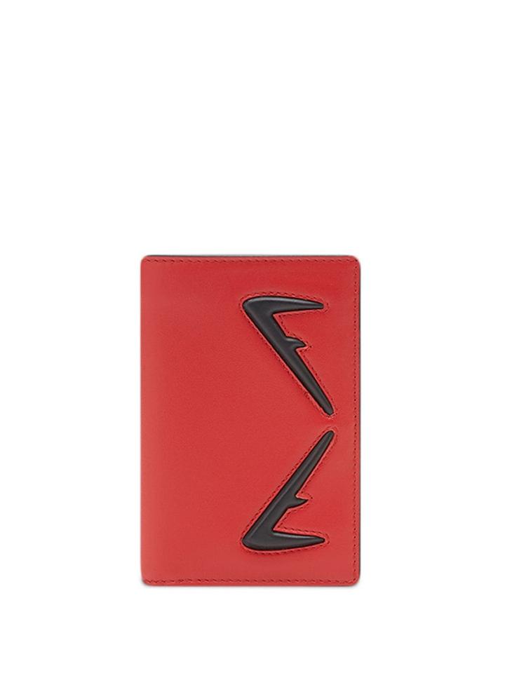 Fendi Diabolic Eyes Motif Card Case - Red
