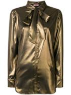 Twin-set Pussy Bow Blouse - Gold