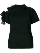 Sacai Satin Trim T-shirt - Black