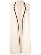 Hermès Pre-owned Cashmere Sleeveless Midi Jacket - White