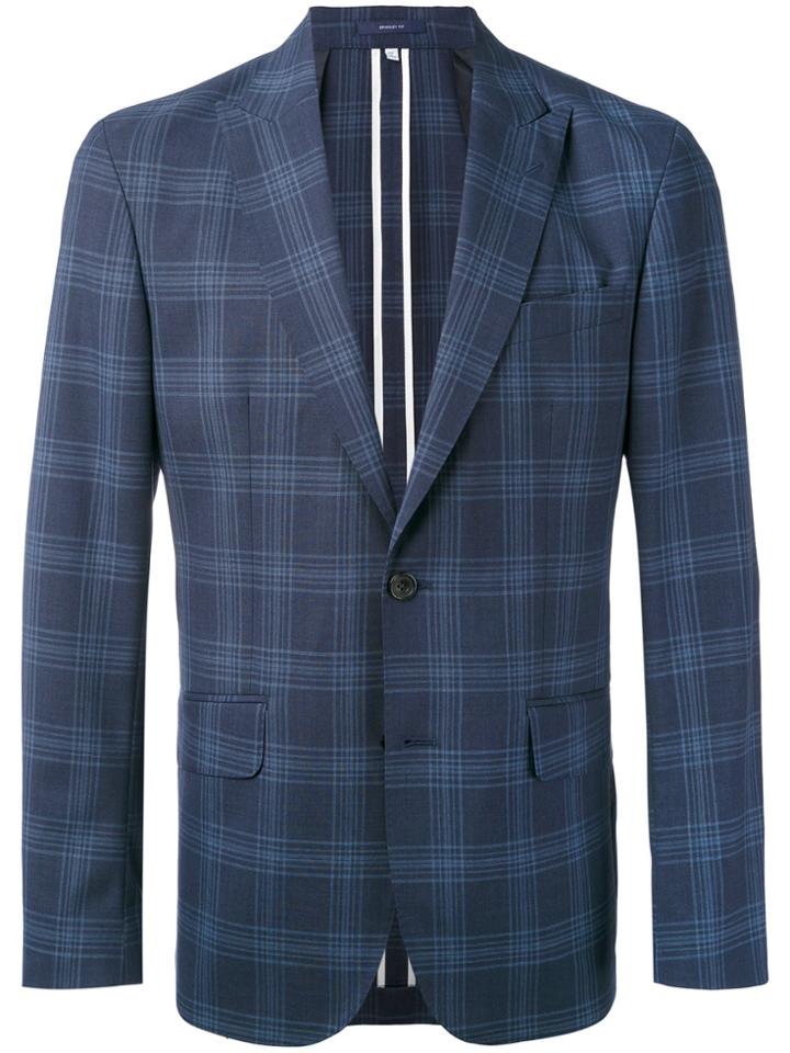 Hardy Amies Checked Blazer - Blue