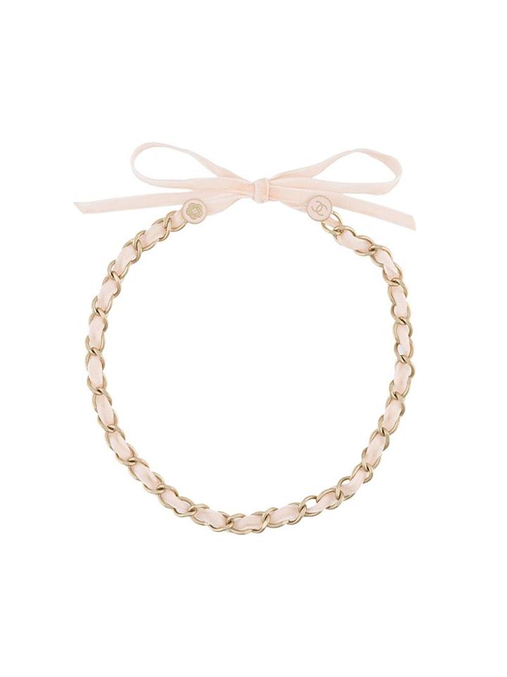 Chanel Vintage Lace And Chain Necklace, Women's, Pink/purple