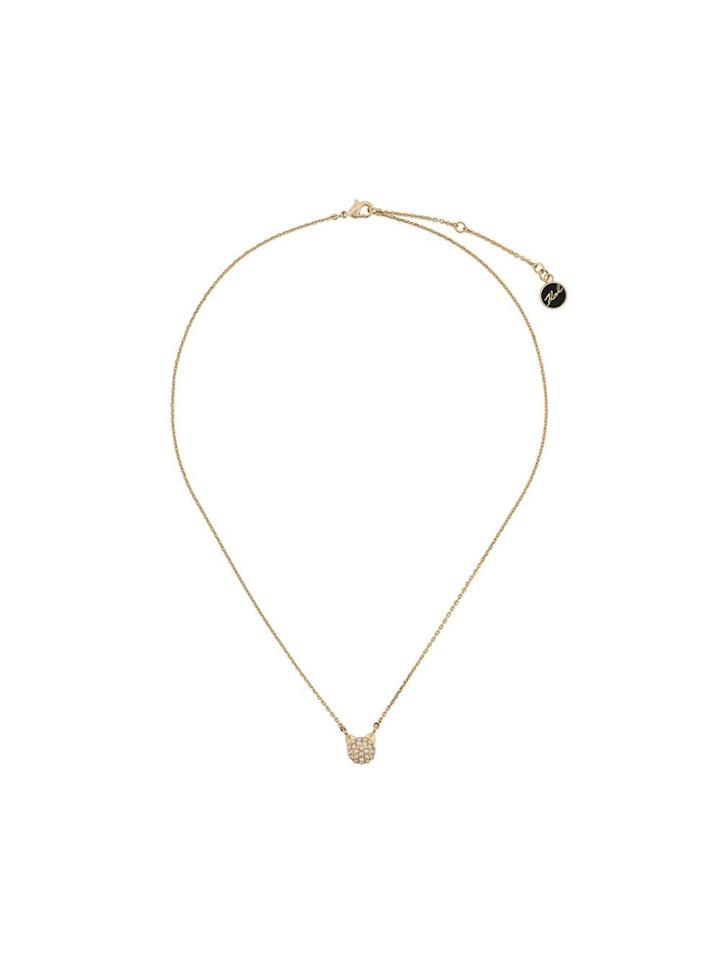 Karl Lagerfeld Crystal Choupette Necklace - Gold