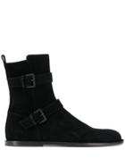 Ann Demeulemeester Strap Fastening Ankle Boots - Black