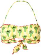 Mc2 Saint Barth Cactus Print Bandeau Bikini Top - Yellow & Orange