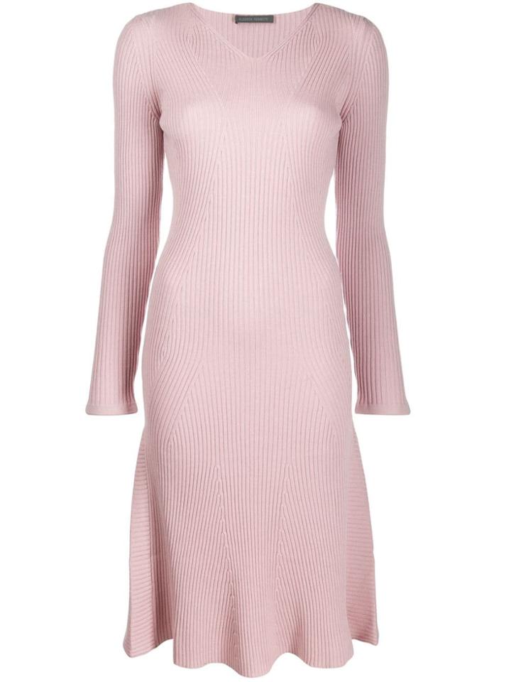 Alberta Ferretti V-neck Sweater Dress - Pink