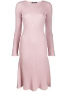 Alberta Ferretti V-neck Sweater Dress - Pink