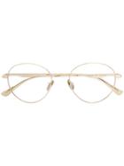 Gucci Eyewear Round Frame Glasses - Gold