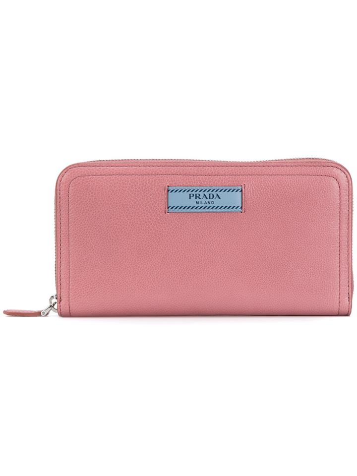 Prada Zip Around Continental Wallet - Pink & Purple