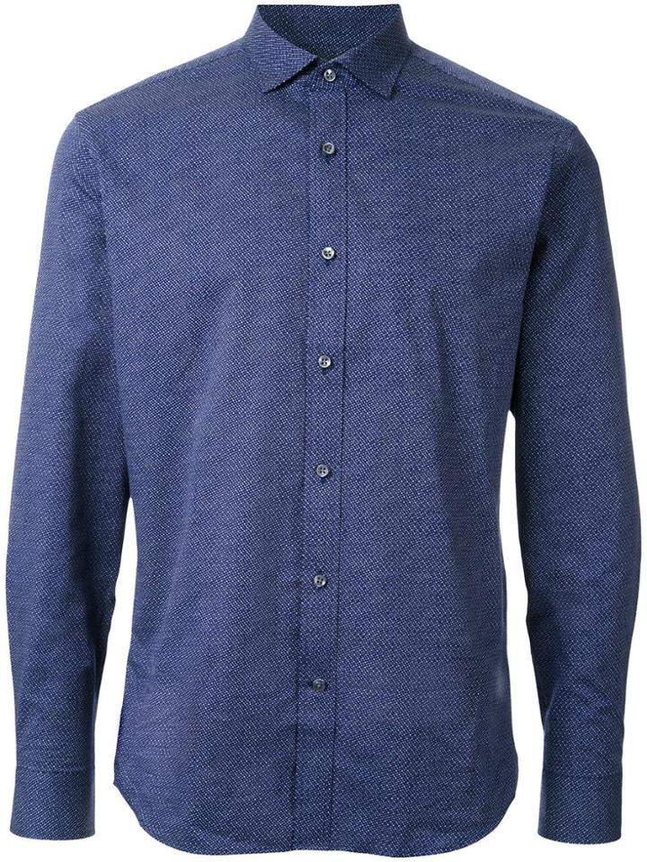 Kent & Curwen Patterned Long Sleeve Shirt - Black