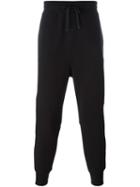 Ami Alexandre Mattiussi Drop Crotch Track Pants, Men's, Size: Large, Black, Cotton