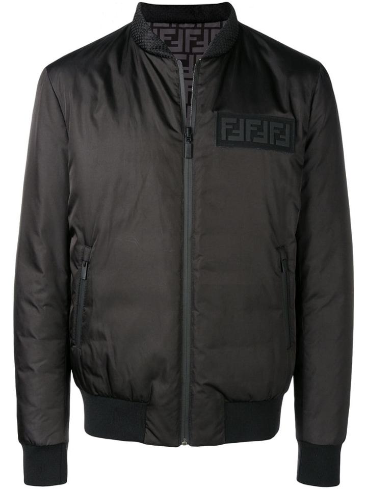Fendi Logo Bomber Jacket - Black