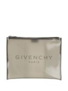 Givenchy Logo Print Clutch - Grey