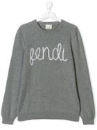 Fendi Kids Teen Logo Sweater - Grey