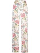 Peter Pilotto Floral-print Wide-leg Trousers - White